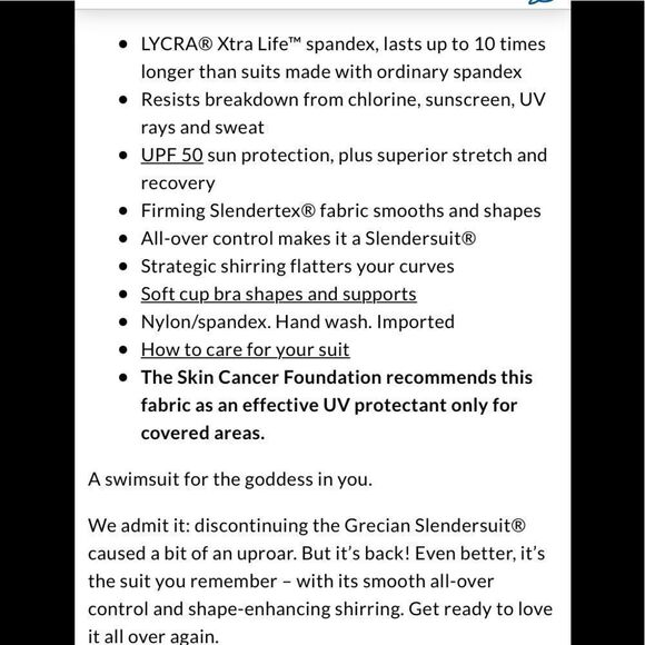 Land’s End Plus Standard Grecian Slenderize one piece soft cup Berry Various - Picture 4 of 4